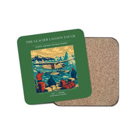 Thumbnail for The Glacier Lagoon Touch - Designed Coasters design on green 1-piece