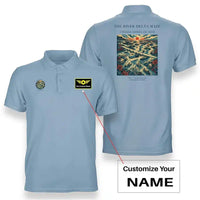 Thumbnail for VINTAGE G4274 - The River Delta Maze - Double-Side Polo T-Shirt design on lightblue+name