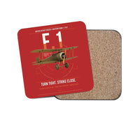 Thumbnail for Sopwith Camel F.1 design on red 1 piece coaster