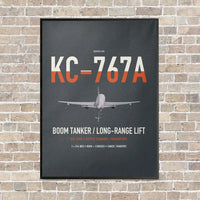 Thumbnail for Boeing KC-767A vertical canvas print - framed - gray background