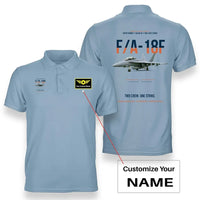Thumbnail for F-A-18F SUPER HORNET design on light blue polo with custom name badge