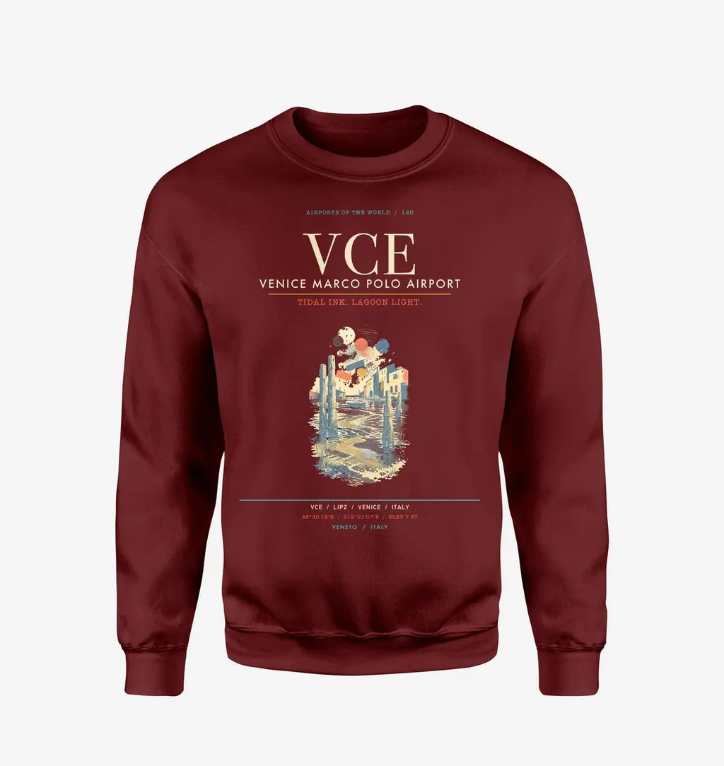 Venice Marco Polo Airport VCE Sweatshirt - Wine Red