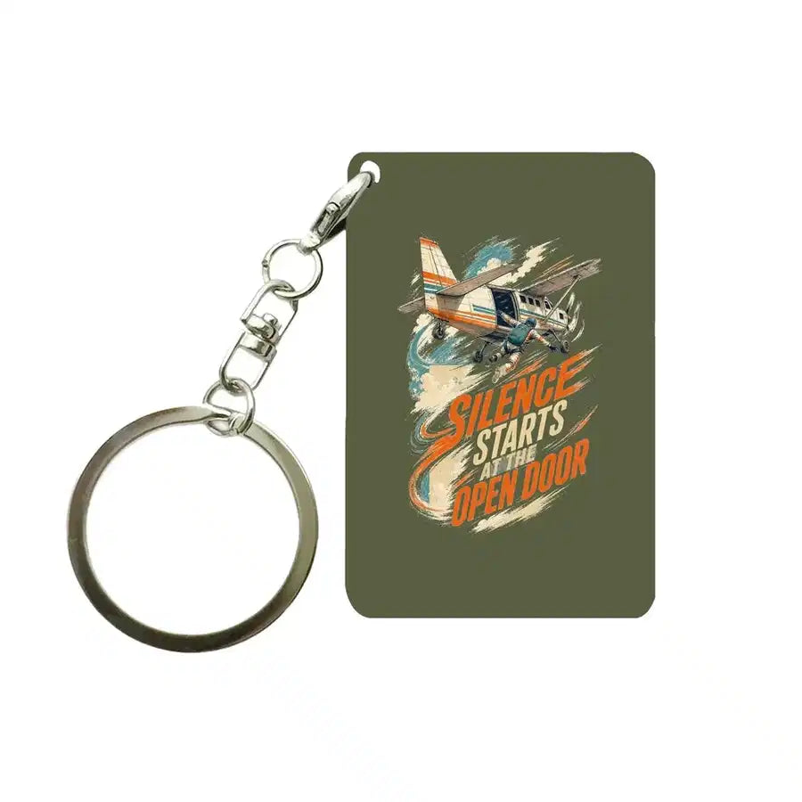 SIGNAL 657 - Silence Starts At The Open Door - Key Chain design on green army key chain
