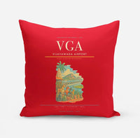 Thumbnail for Vijayawada Airport (VGA) design on red pillow
