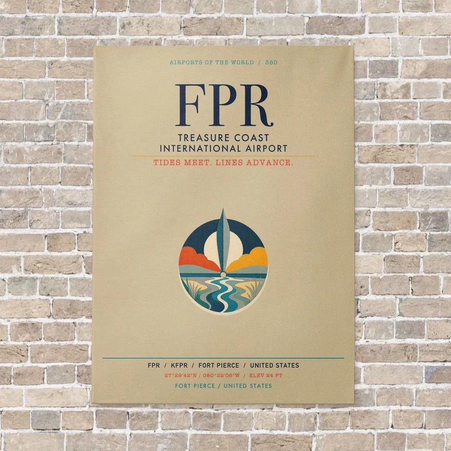 Treasure Coast International Airport FPR vertical canvas print - no frame - beige background