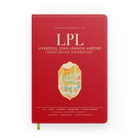 Thumbnail for Liverpool John Lennon Airport (LPL) design on red notebook