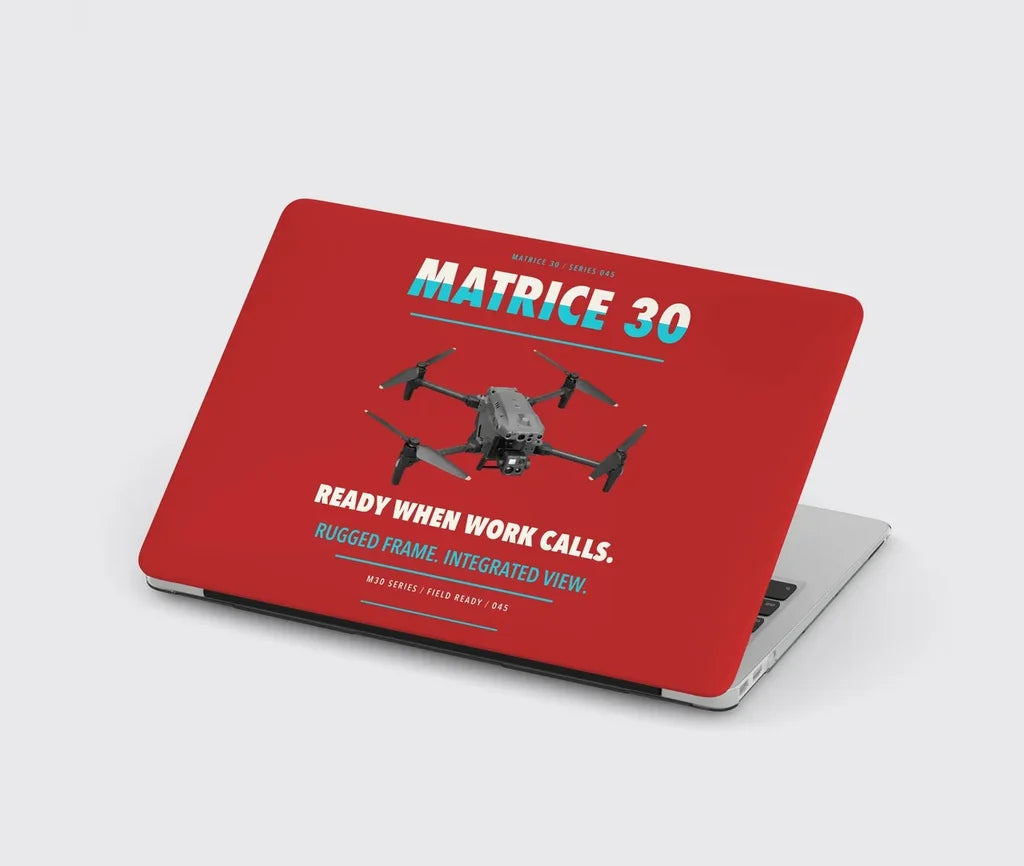 DJI Matrice 30 design on red MacBook case