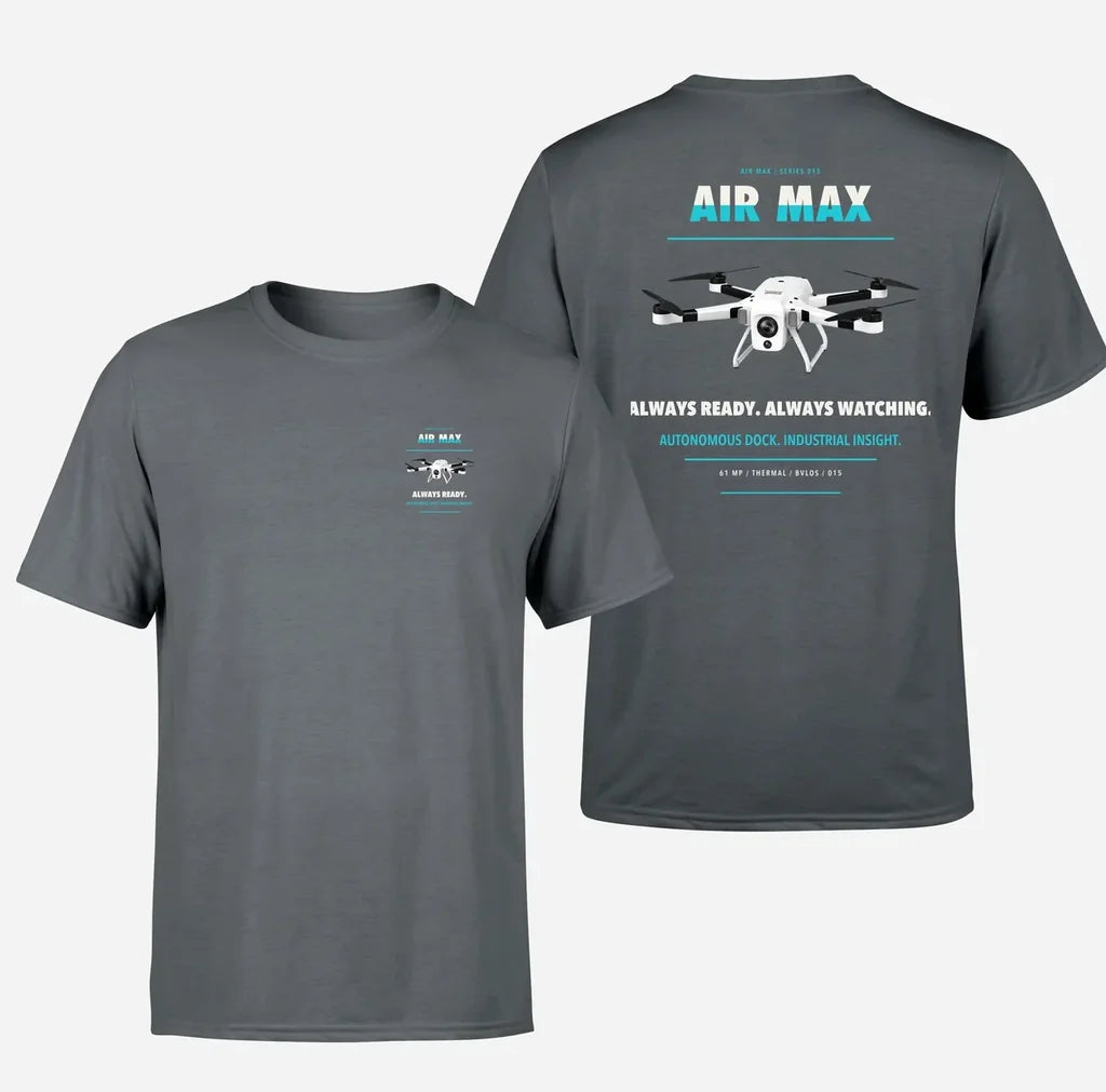 Percepto Air Max design on gray t shirt