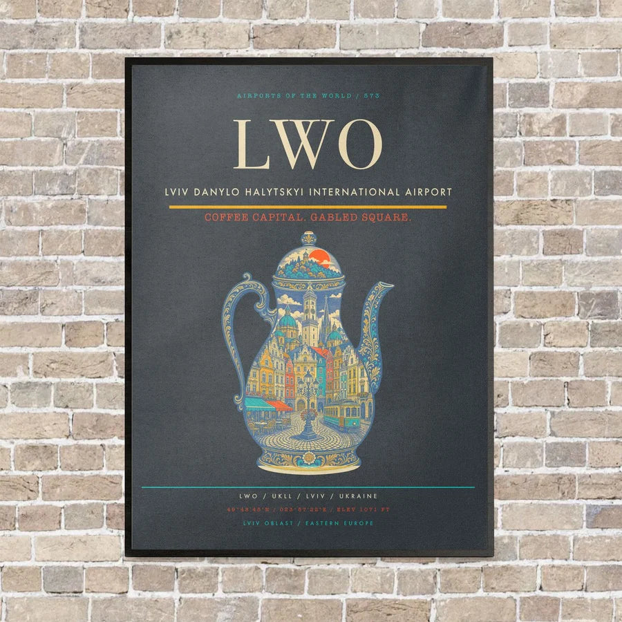Lviv Danylo Halytskyi International Airport LWO - Canvas Framed - Gray