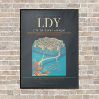 Thumbnail for City of Derry Airport LDY vertical canvas print - framed - gray background