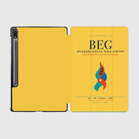 Thumbnail for Belgrade Nikola Tesla Airport (BEG) design on yellow samsung tablet tablet case