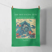 Thumbnail for VINTAGE G4356 - The Hot Engine Tent - Designed Towels design on green