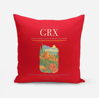 Thumbnail for Federico García Lorca Granada-Jaén Airport (GRX) design on red pillow
