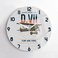 Thumbnail for Fokker D.VII design on light gray no frame wall clock