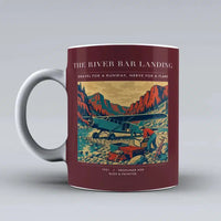 Thumbnail for VINTAGE G4193 - The River Bar Landing - Ceramic Mug design on darkred