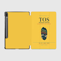 Thumbnail for Tromsø Airport (TOS) design on yellow samsung tablet tablet case