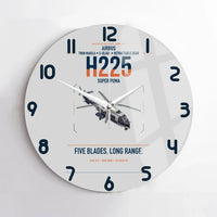 Thumbnail for Airbus H225 design on light gray no frame wall clock