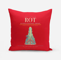 Thumbnail for Rotorua Regional Airport (ROT) design on red pillow