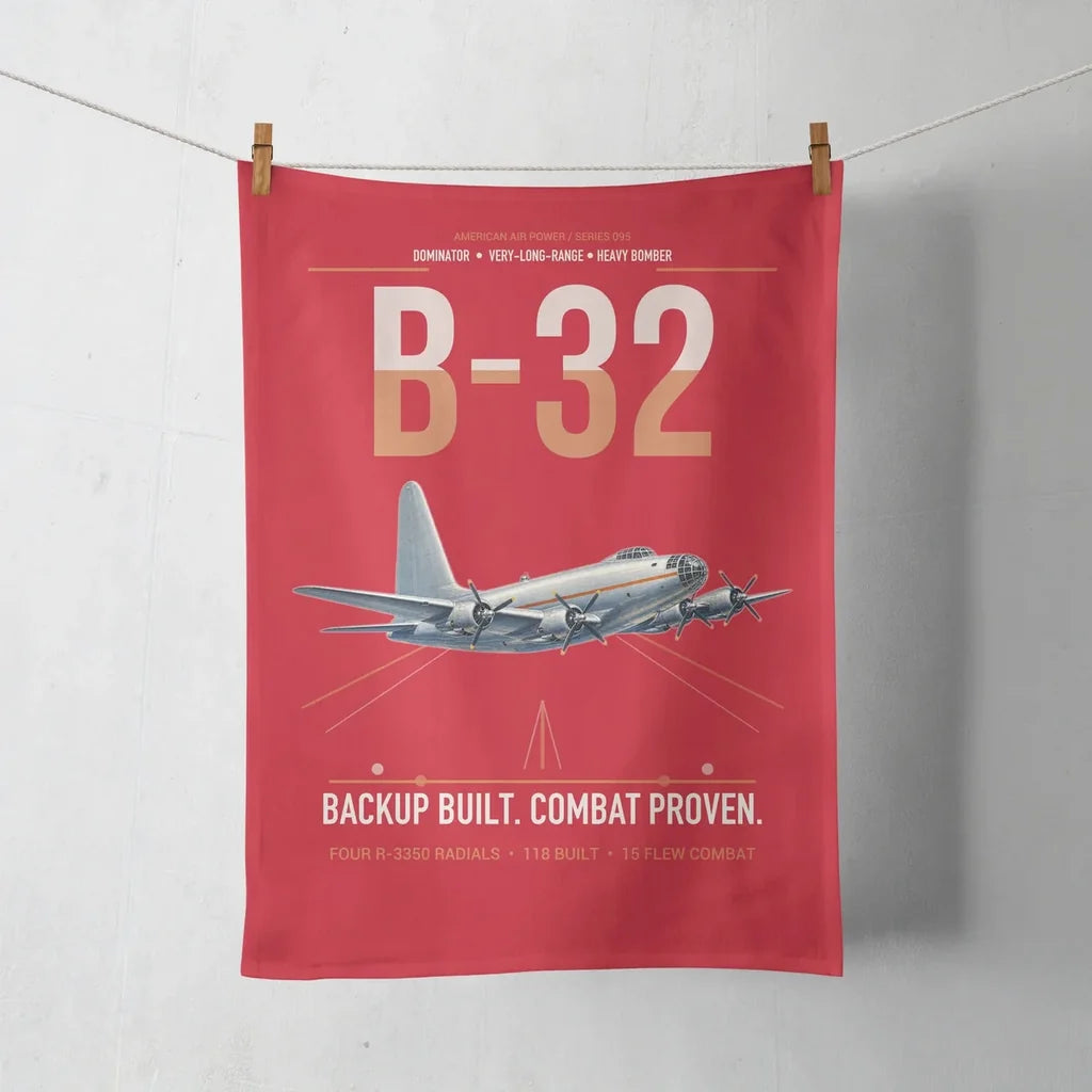B-32 Dominator design on red towel