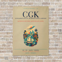 Thumbnail for Jakarta Soekarno-Hatta International Airport CGK vertical canvas print - no frame - beige background