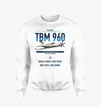 Thumbnail for Daher TBM 960 design on white sweatshirt