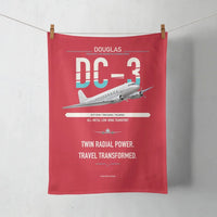 Thumbnail for Douglas DC-3 design on red towel