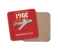 Thumbnail for Saab J 29F Tunnan design on red 1 piece coaster