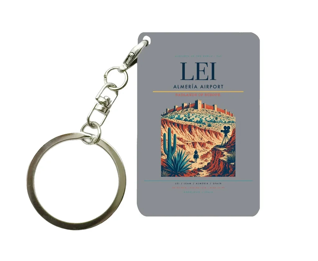 Almería Airport (LEI) design on gray key chain