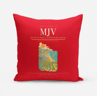 Thumbnail for Región de Murcia International Airport (MJV) design on red pillow