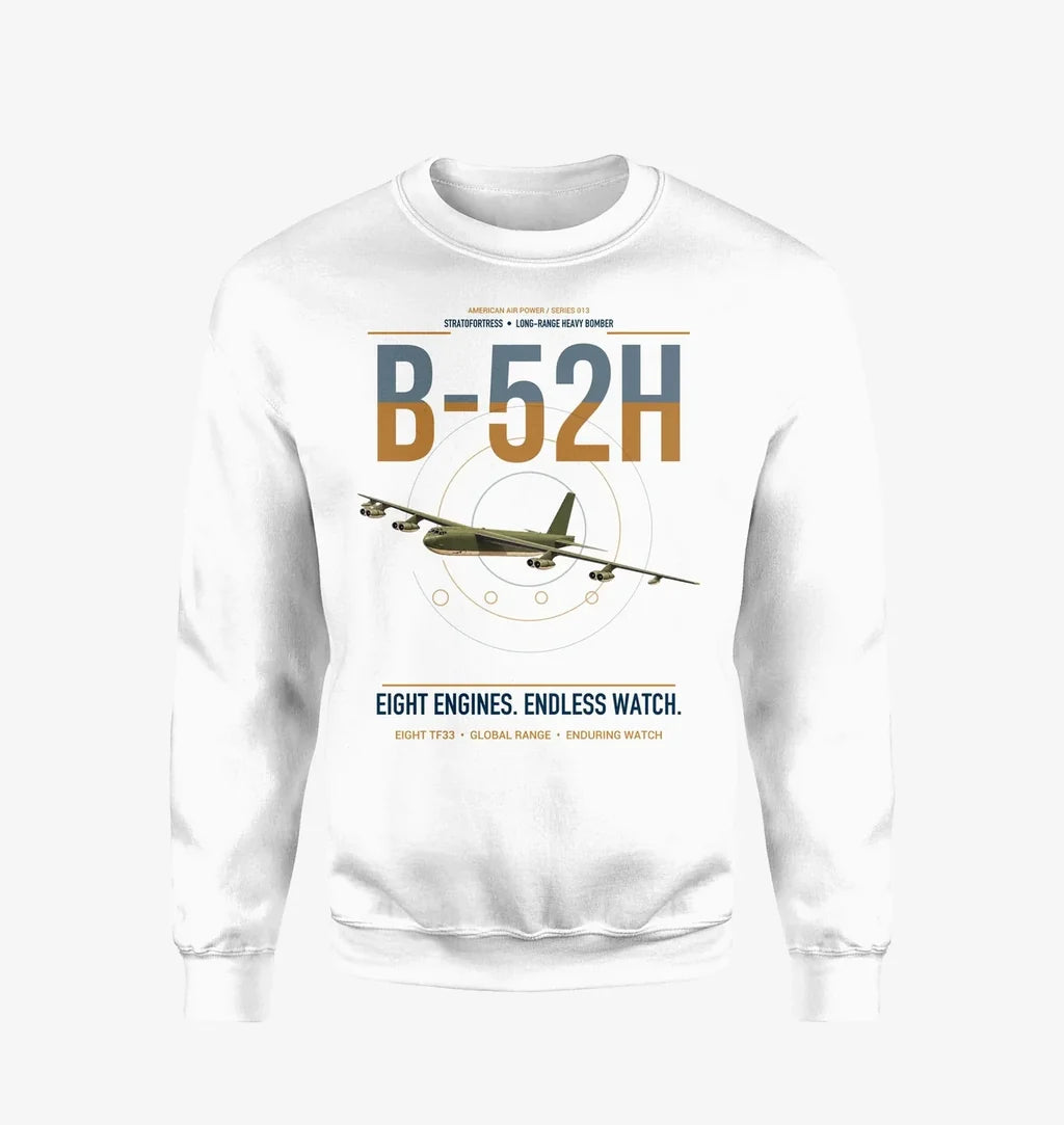 B-52H Stratofortress design on white sweatshirt