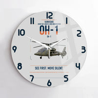 Thumbnail for Kawasaki OH-1 design on light gray no frame wall clock