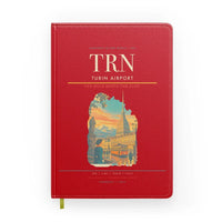 Thumbnail for Turin Airport (TRN) design on red notebook