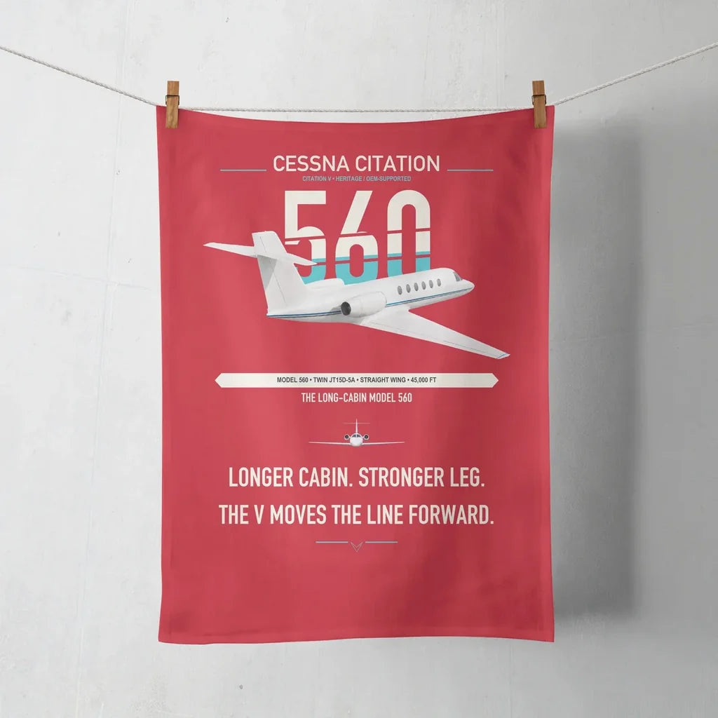 Cessna Citation 560 - Citation V design on red towel