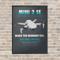 Thumbnail for DJI Mini 2 SE vertical canvas print - framed - gray background