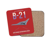 Thumbnail for B-21 Raider design on red 1 piece coaster
