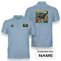 Thumbnail for VINTAGE G4103 - The Charter To The Games - Double-Side Polo T-Shirt design on lightblue+name