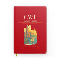 Thumbnail for Cardiff Airport (CWL) design on red notebook