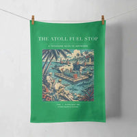 Thumbnail for VINTAGE G4069 - The Atoll Fuel Stop - Designed Towels design on green
