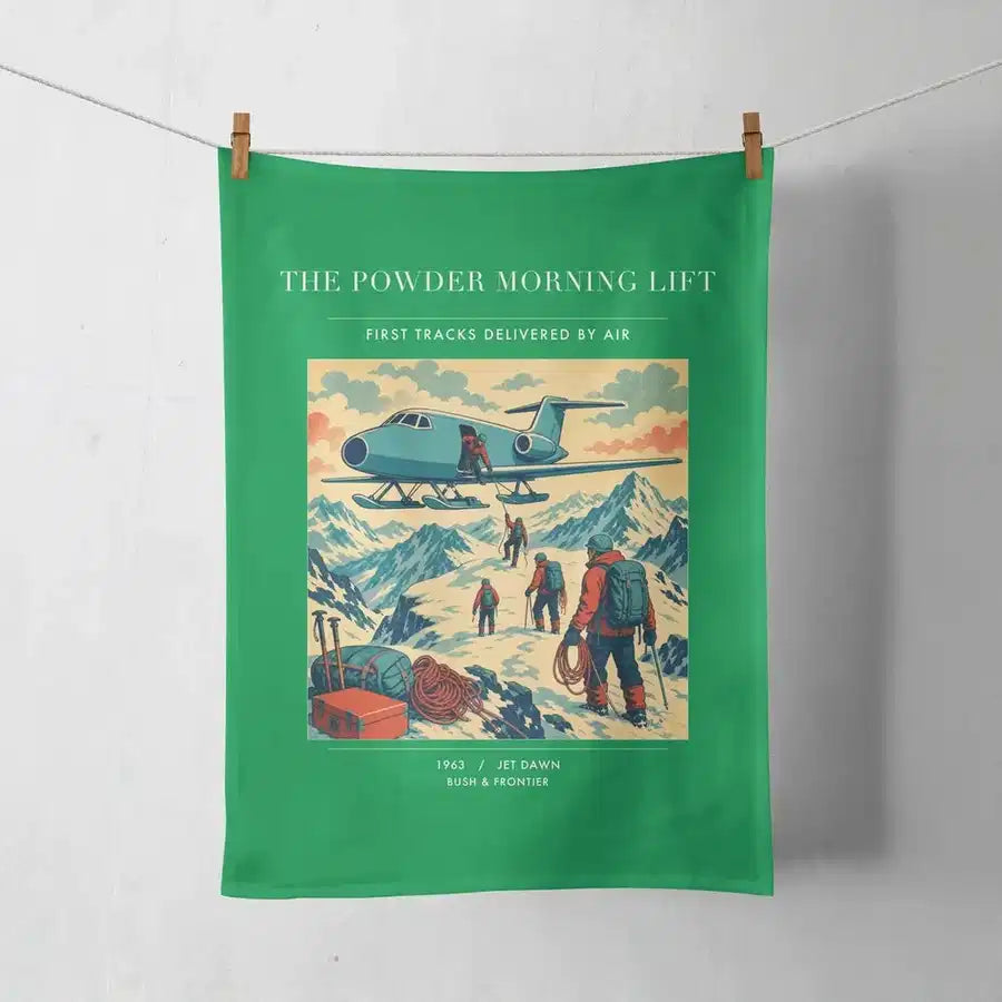 VINTAGE G4287 - The Powder Morning Lift - Designed Towels design on green