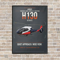 Thumbnail for Airbus H130 vertical canvas print - framed - gray background