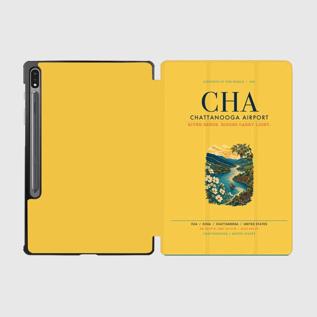 Chattanooga Airport (CHA) design on yellow samsung tablet tablet case