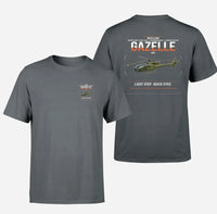 Thumbnail for Westland Gazelle AH1 design on gray t-shirt, double-side print