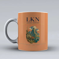 Thumbnail for Leknes Airport (LKN) airport code design on orange ceramic mug