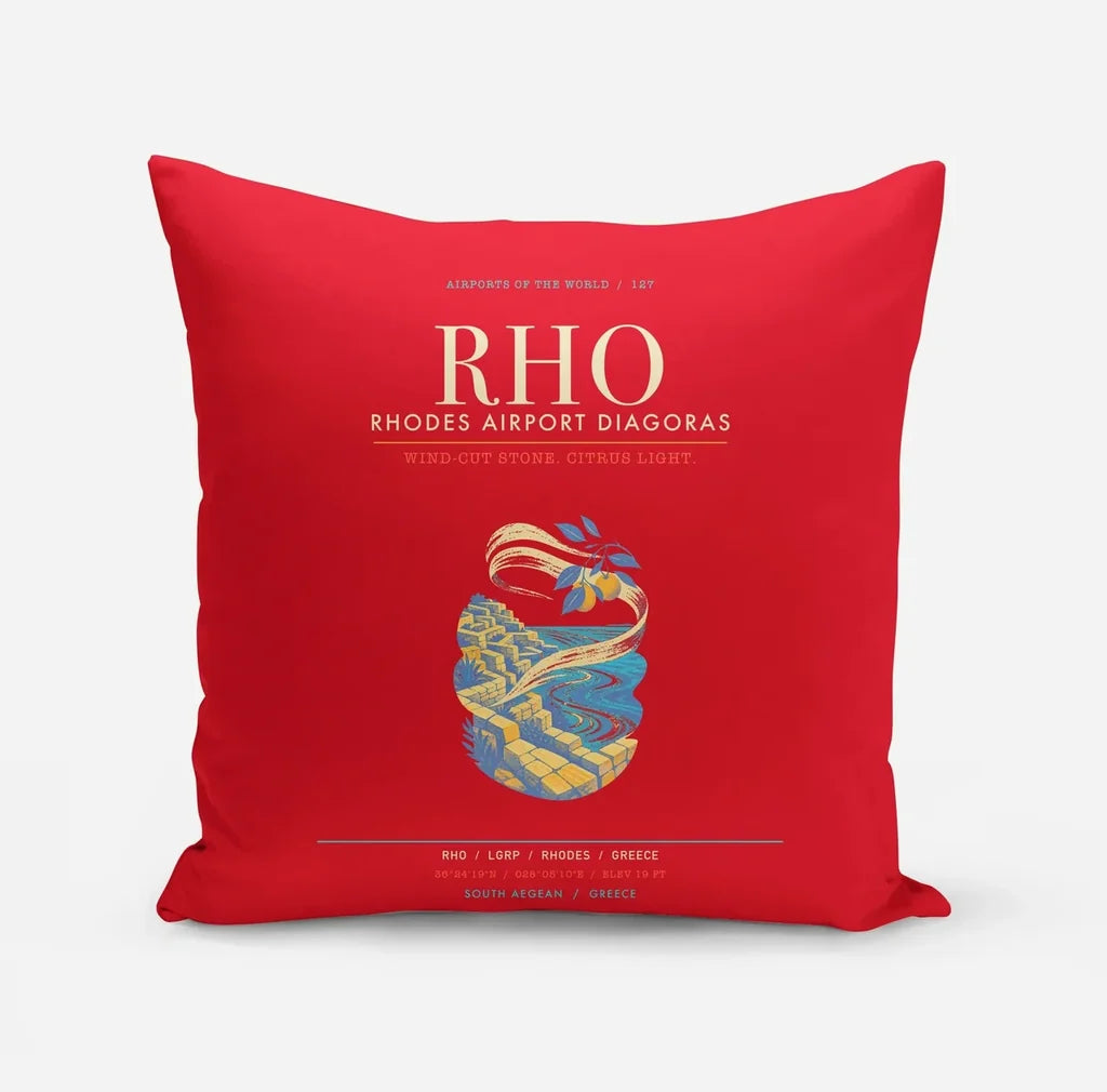 Rhodes Airport Diagoras RHO - Meltemi Citrus Stone Loom - Red
