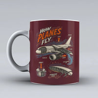 Thumbnail for 616 - How Planes Fly V2 - Mug design on dark red signal