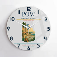 Thumbnail for Portorož Airport (POW) design on light gray no frame wall clock