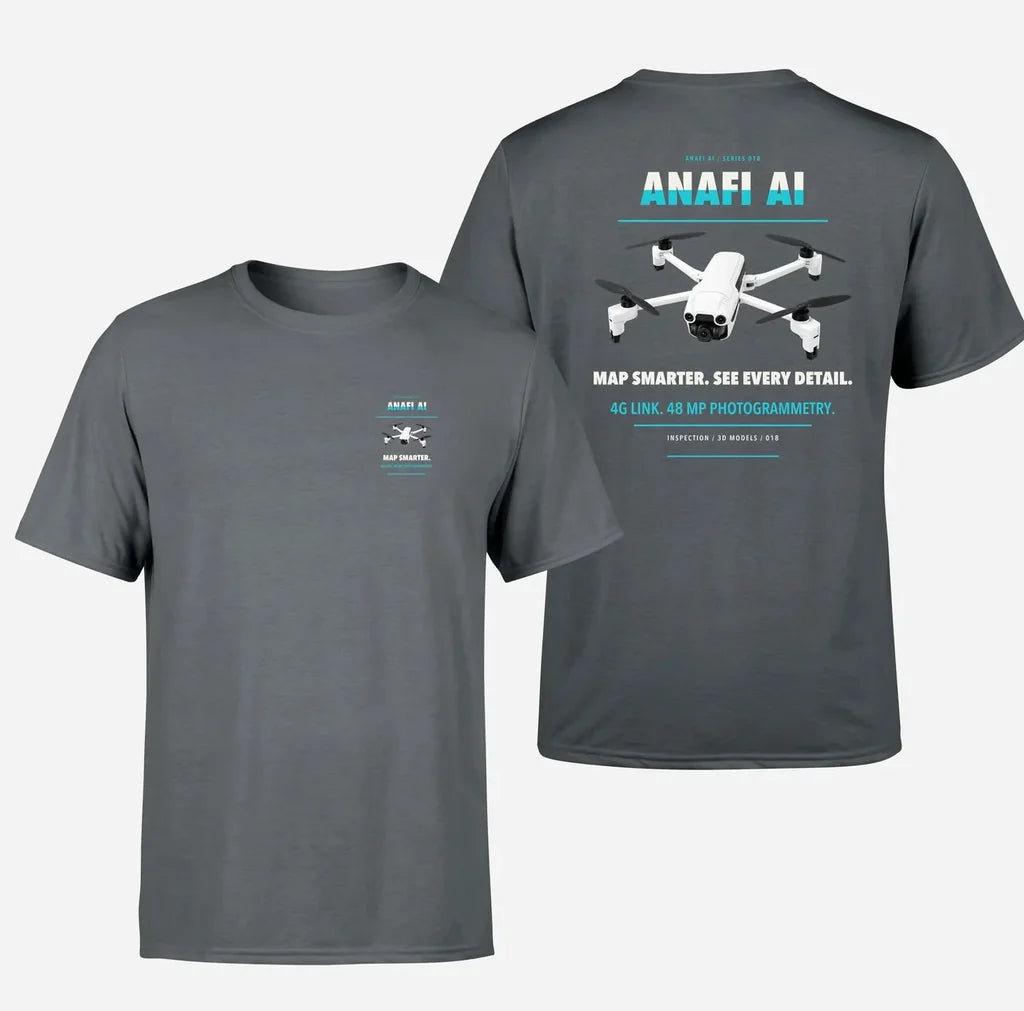Parrot ANAFI Ai design on gray t shirt