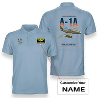Thumbnail for Messerschmitt Me 262A-1a design on light blue+name double-side polo t-shirt, double-side print