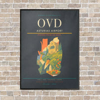 Thumbnail for Asturias Airport OVD vertical canvas print - framed - gray background