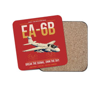 Thumbnail for EA-6B Prowler design on red 1 piece coaster